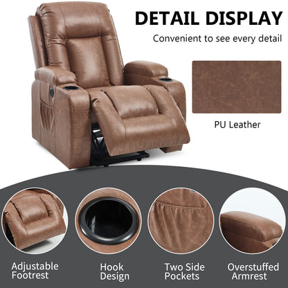 the Brown Infinite Position Power Lift Recliner