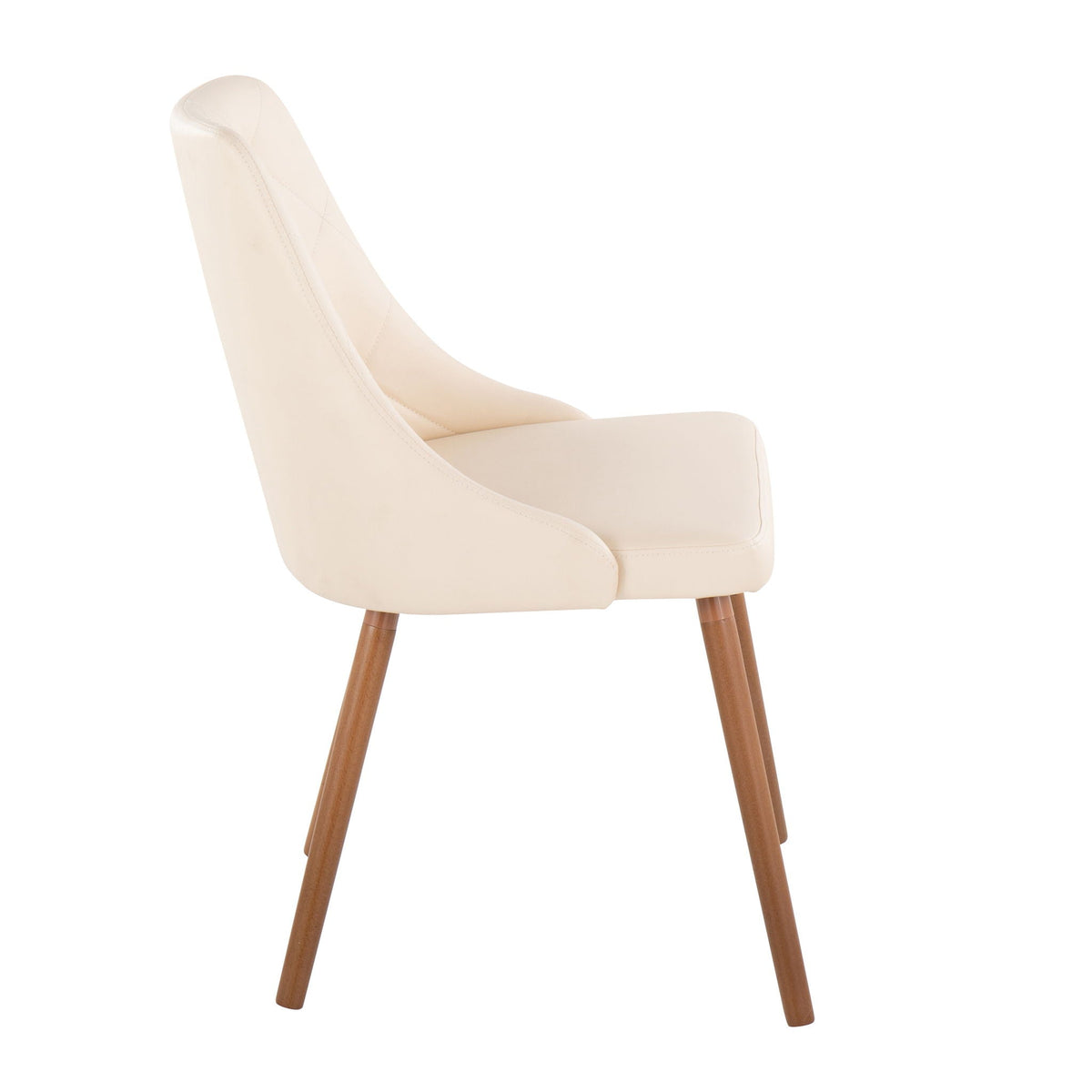 Giovanni Contemporary Elegant Design Dining Chair set of 2 beige faux leather with wooden legs on Tampa Home & Garden Store