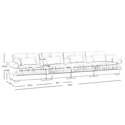 Super Comfort Oversized Modular Sectional Sofa HouseOfZazla, plush cushions, 150in long on Tampa Home & Garden Store