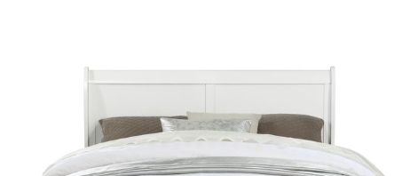 Louis Philippe Sleigh Bed by HouseOfZazla, white frame with headboard on Tampa Home & Garden Store