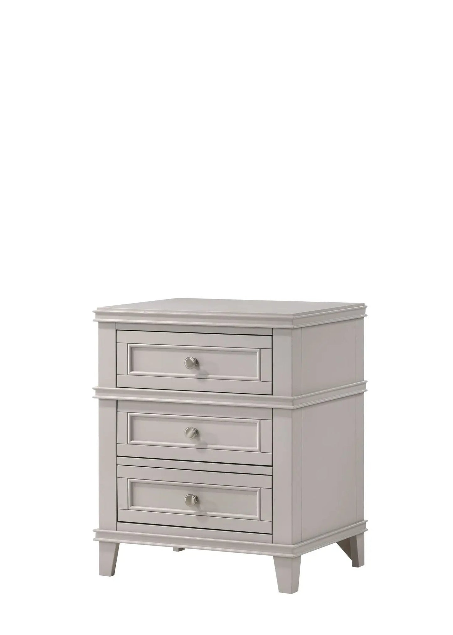 Three Drawer Nightstand with USB Charging Port