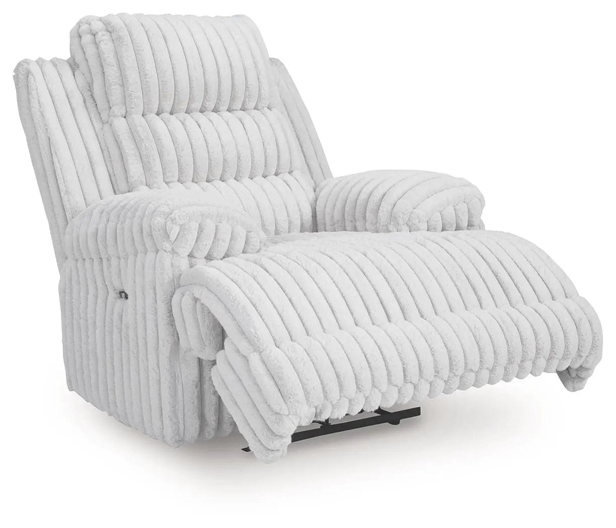 Recliner Rhines Falls Zero Wall Alloy by Unique Piece Furniture in white ribbed upholstery on Tampa Home & Garden Store