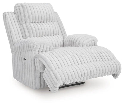 Recliner Rhines Falls Zero Wall Alloy by Unique Piece Furniture in white ribbed upholstery on Tampa Home & Garden Store