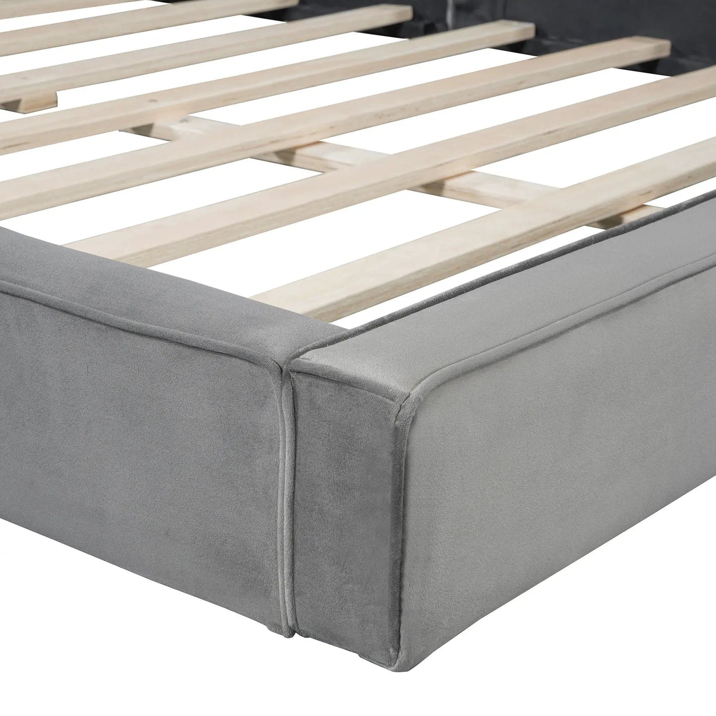 Upholstered Platform Bed With Solid Frame