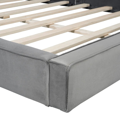 Upholstered Platform Bed With Solid Frame