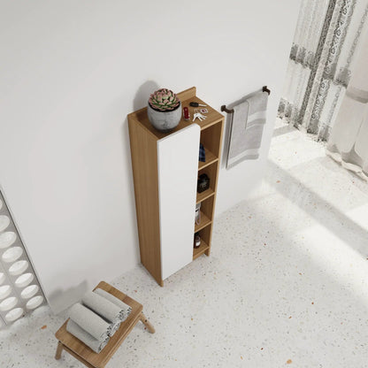 Tall Bathroom Cabinet With 4 Tier Open Shelves