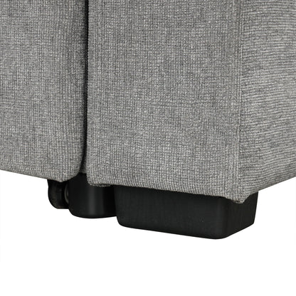 Single pull-out sleeper chair in dark gray textured fabric with black plastic leg on Tampa Home & Garden Store