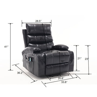 Large black leather electric lift recliner chair with massage and heat by HouseOfZazla on Tampa Home & Garden Store