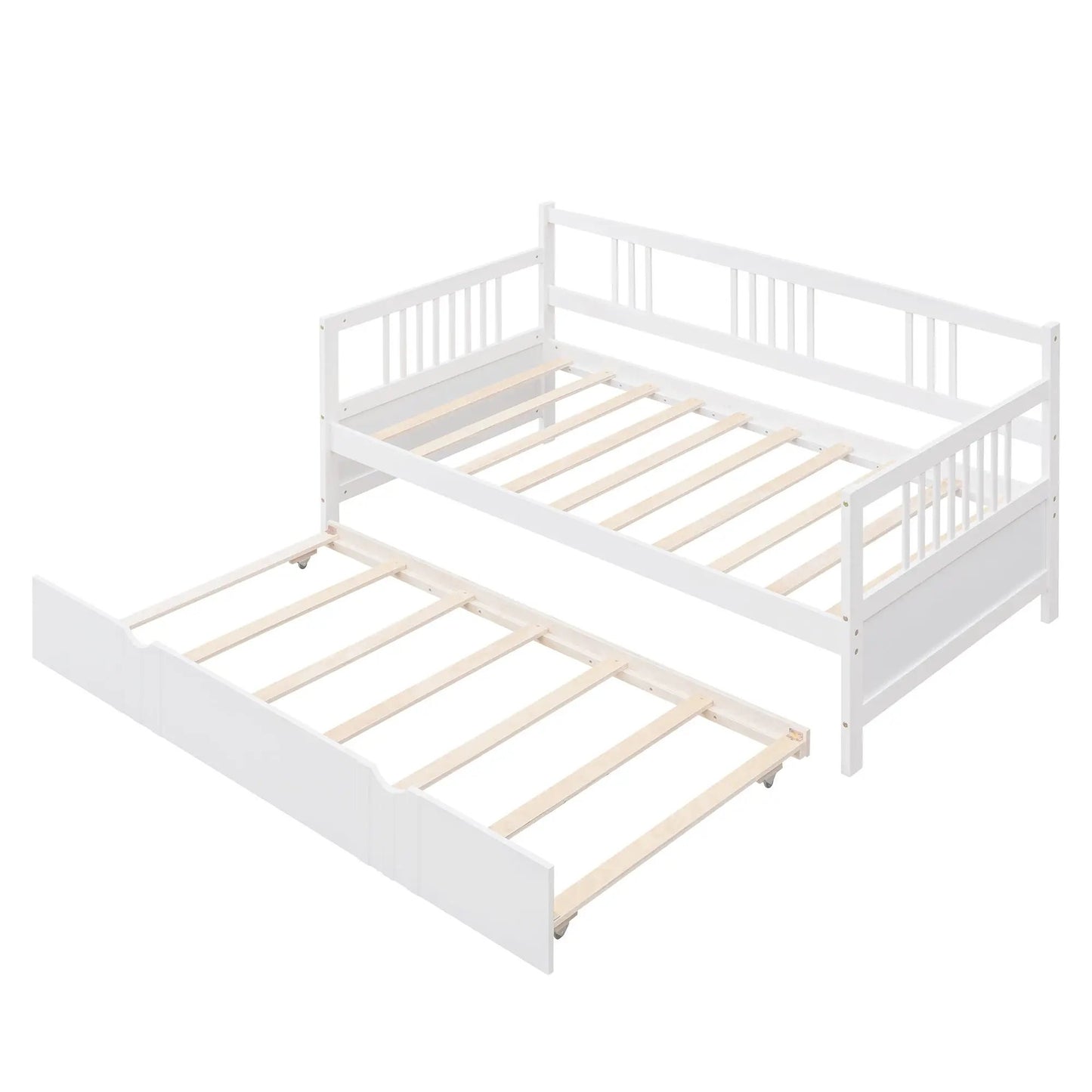 Multifunctional Modern Daybed white storage bed with slatted base and pull-out trundle on Tampa Home & Garden Store