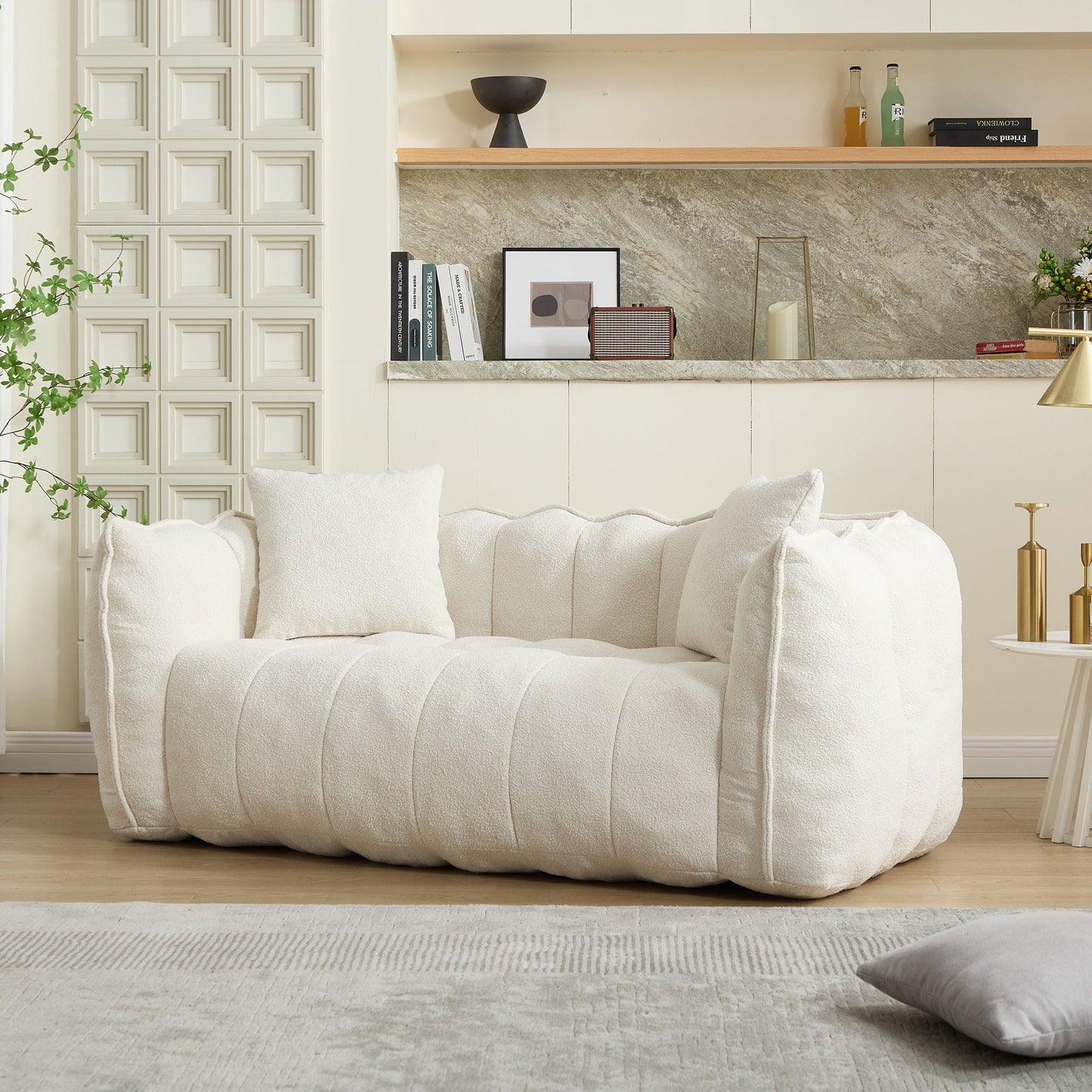 Cozy Beanbag Chair With Resilient Foam Core For 2