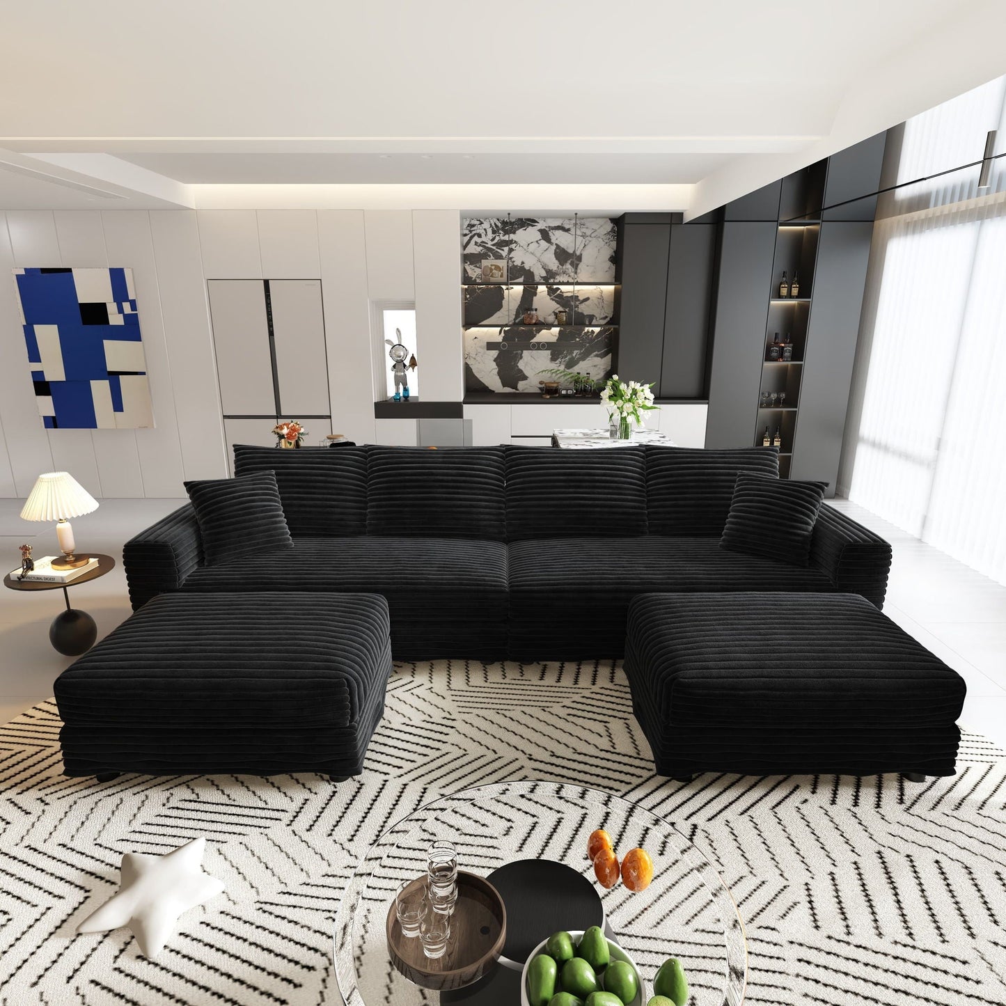 Modern Deep Seat Upholstered Sofa and Couch