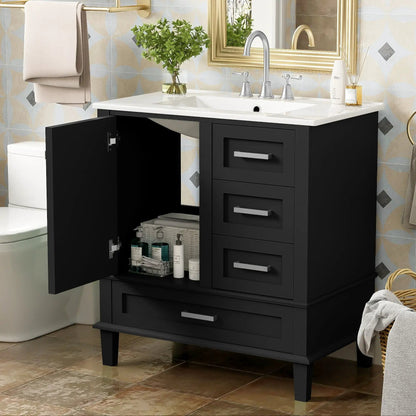 Bathroom Vanity With Sink Solid Wood Cabinet