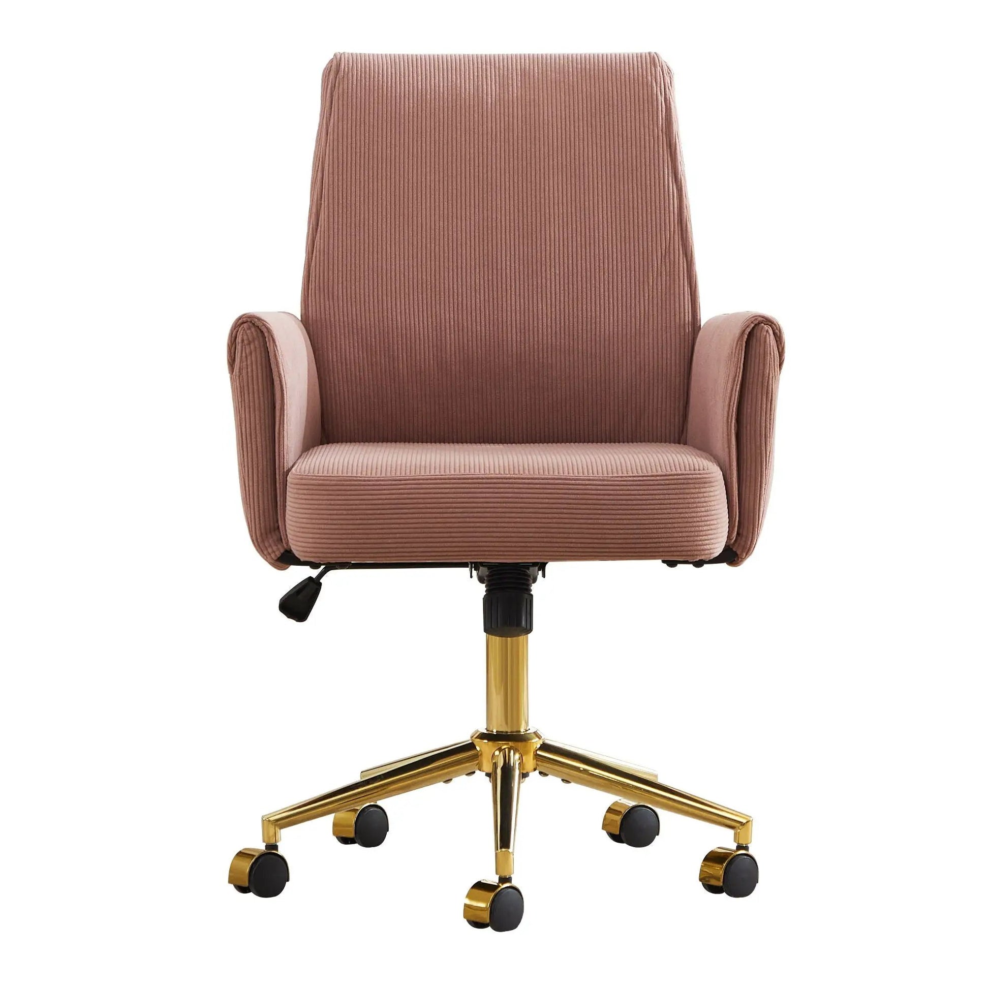 Ergonomic mid back office chair burgundy corduroy with gold base Unique Piece Furniture on Tampa Home & Garden Store