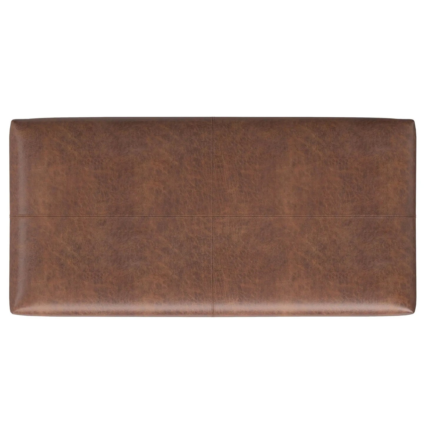 Gabbie storage ottoman in brown leather with stitched seams; Unique Piece Furniture on Tampa Home & Garden Store