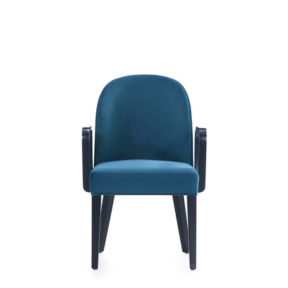 Modern Upholstered Beech And Wooden Armchair