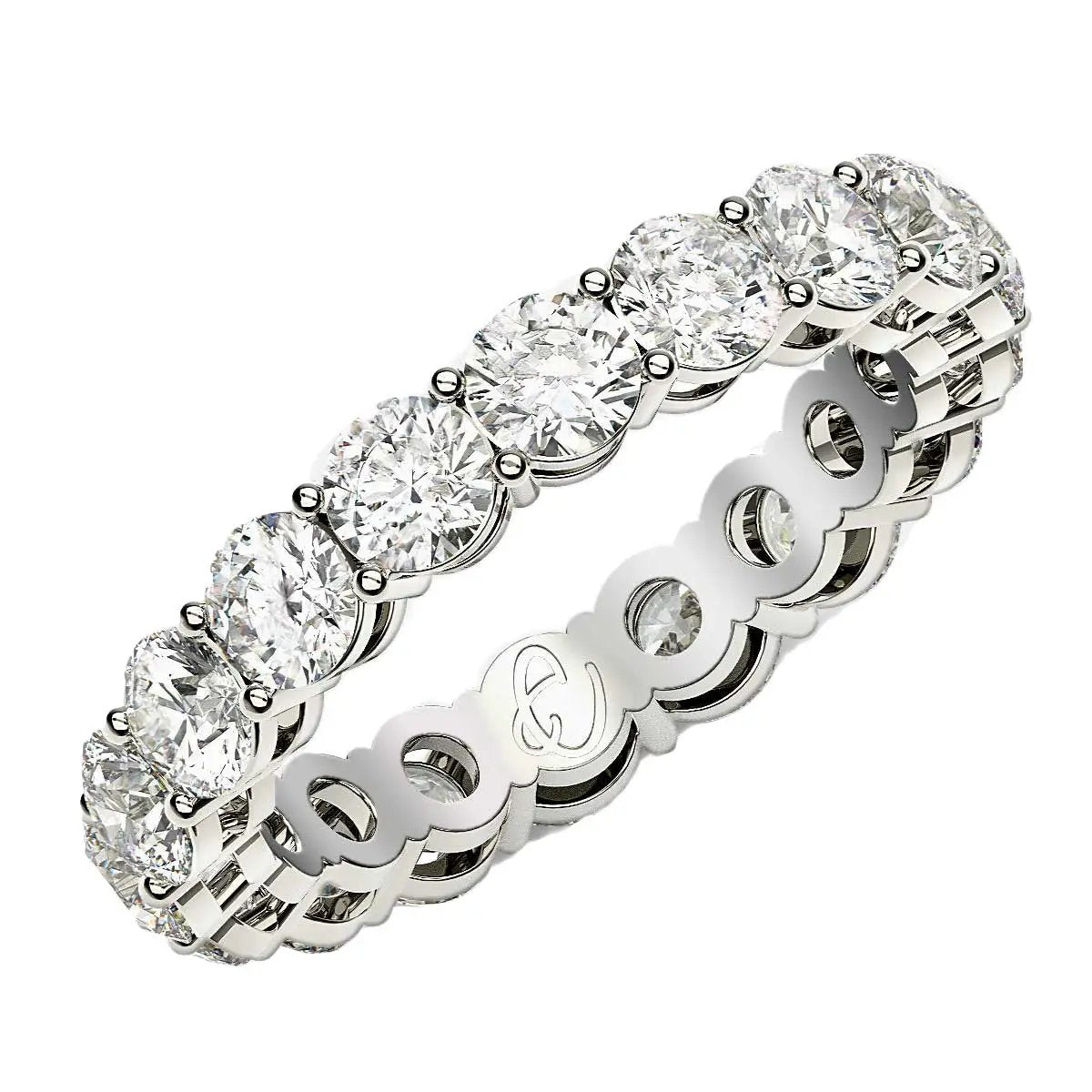 Round-cut lab-grown diamond eternity ring in 14k white gold, 2 cttw FG/VS2 by Bids.com on Tampa Home & Garden Store