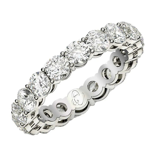 Round-cut lab-grown diamond eternity ring in 14k white gold, 2 cttw FG/VS2 by Bids.com on Tampa Home & Garden Store