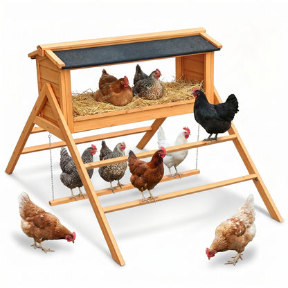 Chicken Nesting Box with Asphalt Roof and Perch