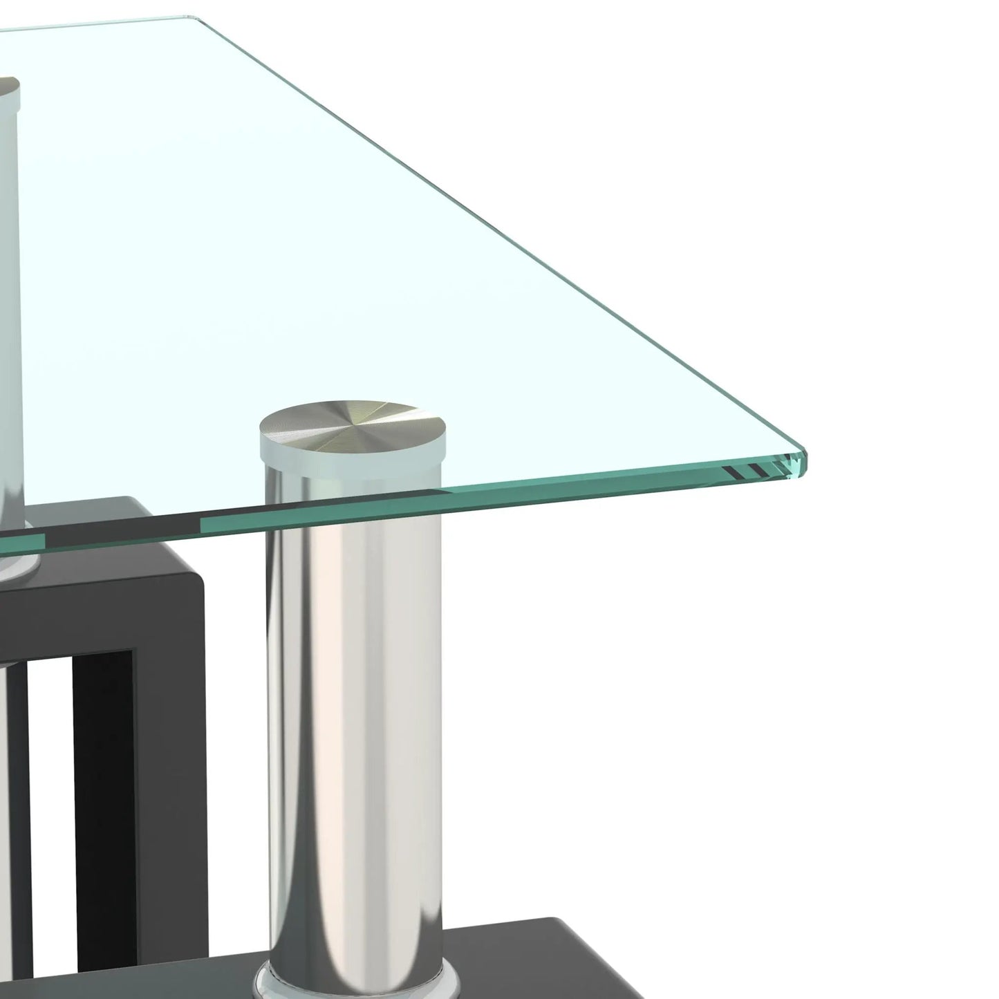 Modern tempered glass end table with square top and chrome leg Unique Piece Furniture on Tampa Home & Garden Store