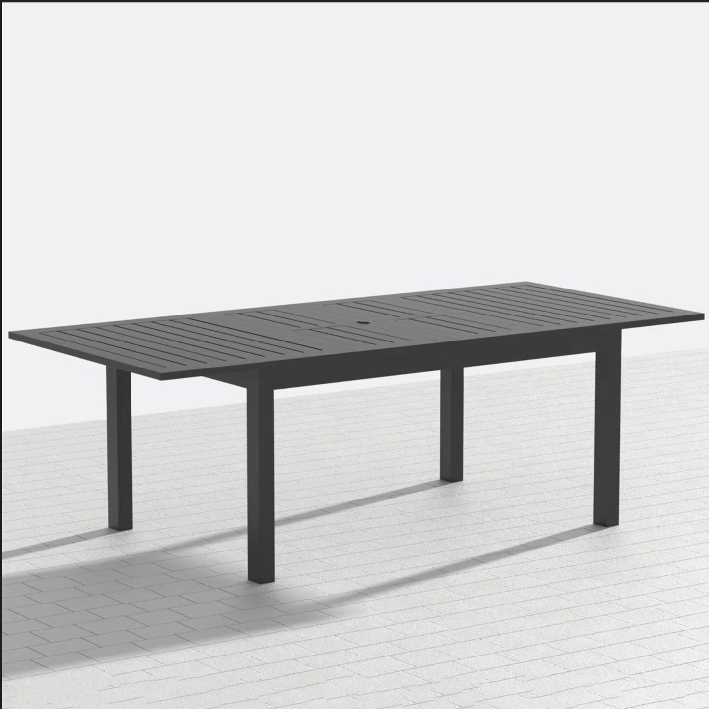 Extendable Outdoor Dining Table and Gray Frame