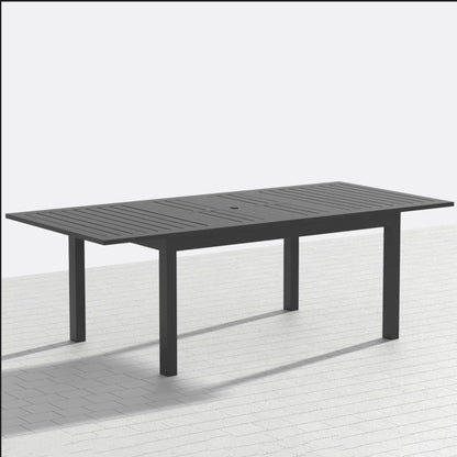Extendable Outdoor Dining Table and Gray Frame