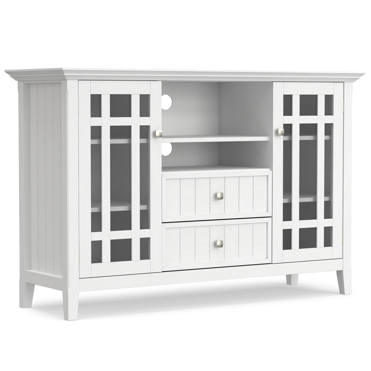 Handcrafted Tall TV Media Stand Solid Wood, white finish by HouseOfZazla on Tampa Home & Garden Store