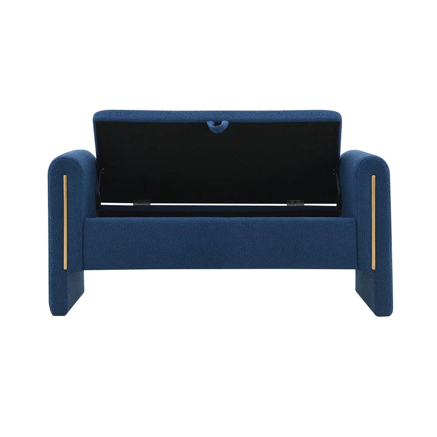 Modern Teddy Upholstered Bed End Bench with Arms and storage, blue Unique Piece Furniture on Tampa Home & Garden Store