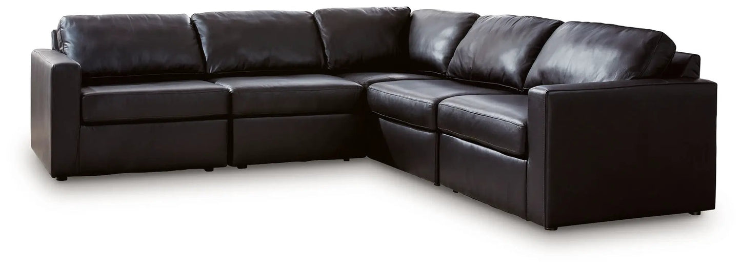 ModMax II Sectional leather sofa by Unique Piece Furniture, black, L-shaped with chaise on Tampa Home & Garden Store