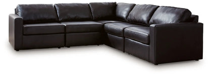 ModMax II Sectional leather sofa by Unique Piece Furniture, black, L-shaped with chaise on Tampa Home & Garden Store