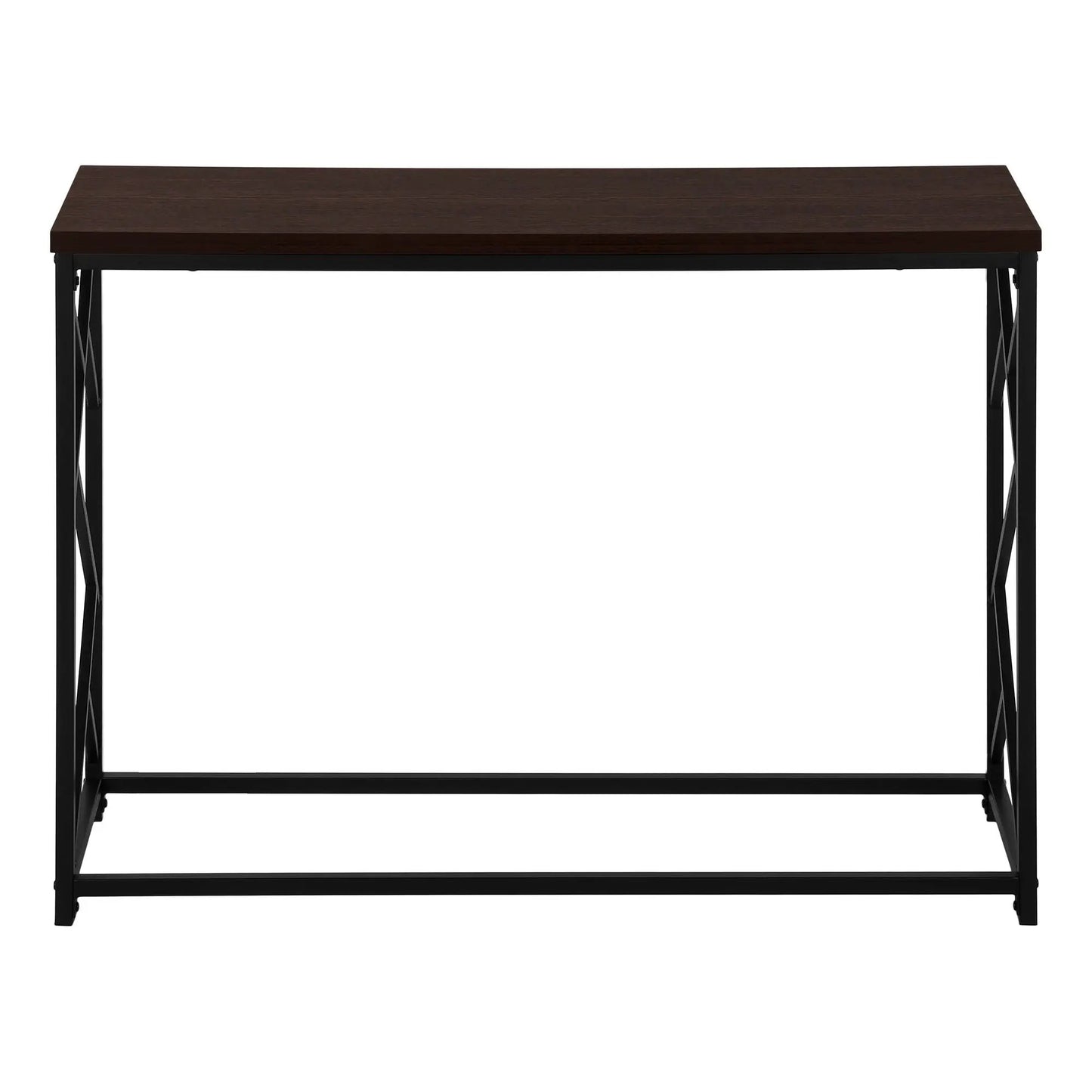 Modern accent console table with dark wood top and black metal legs by Unique Piece Furniture on Tampa Home & Garden Store