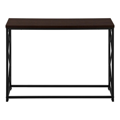 Modern accent console table with dark wood top and black metal legs by Unique Piece Furniture on Tampa Home & Garden Store