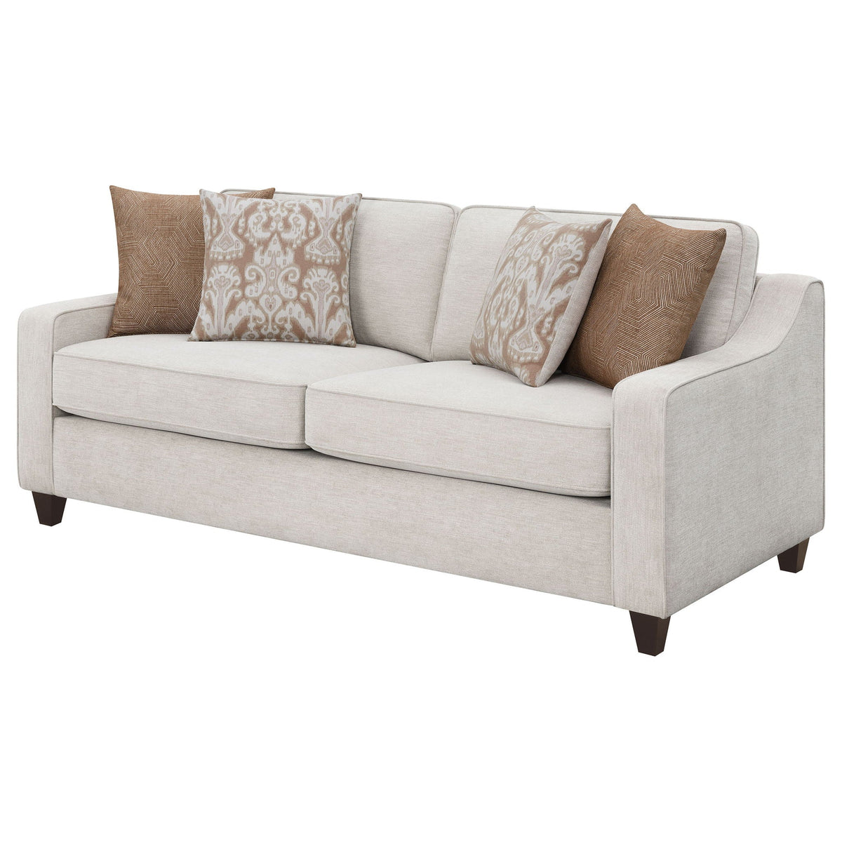 Mahaffey Upholstered Sofa and Beige Chenille
