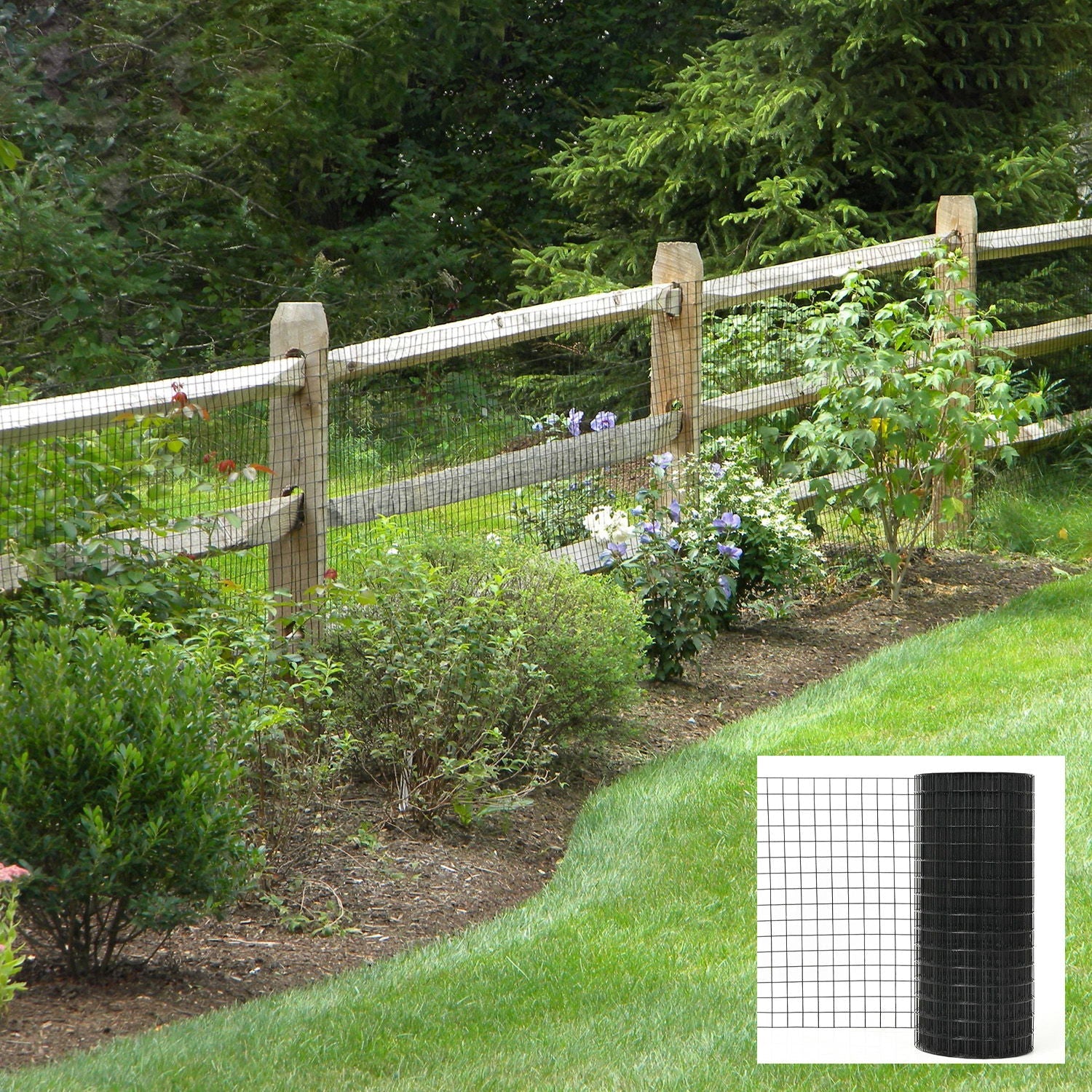 Vinyl coated hardware cloth welded wire fence in black for poultry by HouseOfZazla on Tampa Home & Garden Store
