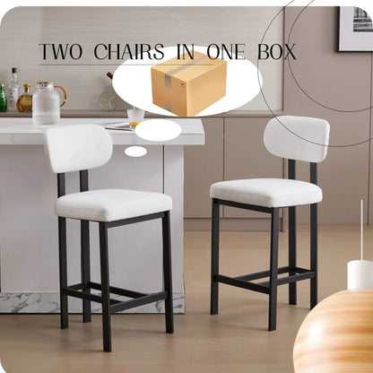 Modern Counter Height Stools Set of 2 Cushions