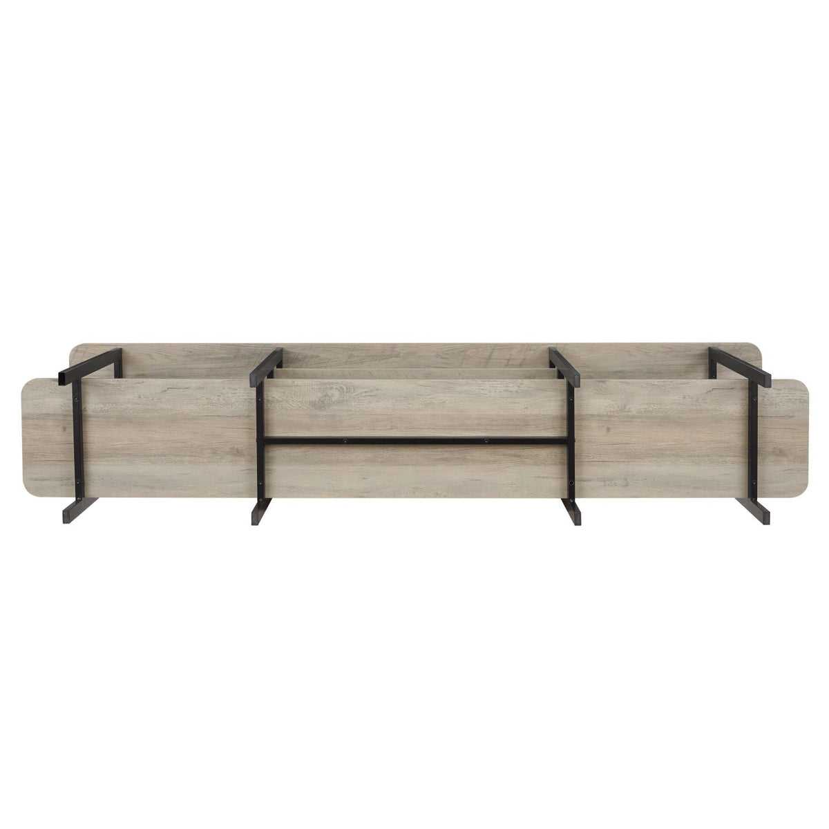 Celine 3 Shelf Console Table with durable wood veneer top and black metal frame on Tampa Home & Garden Store