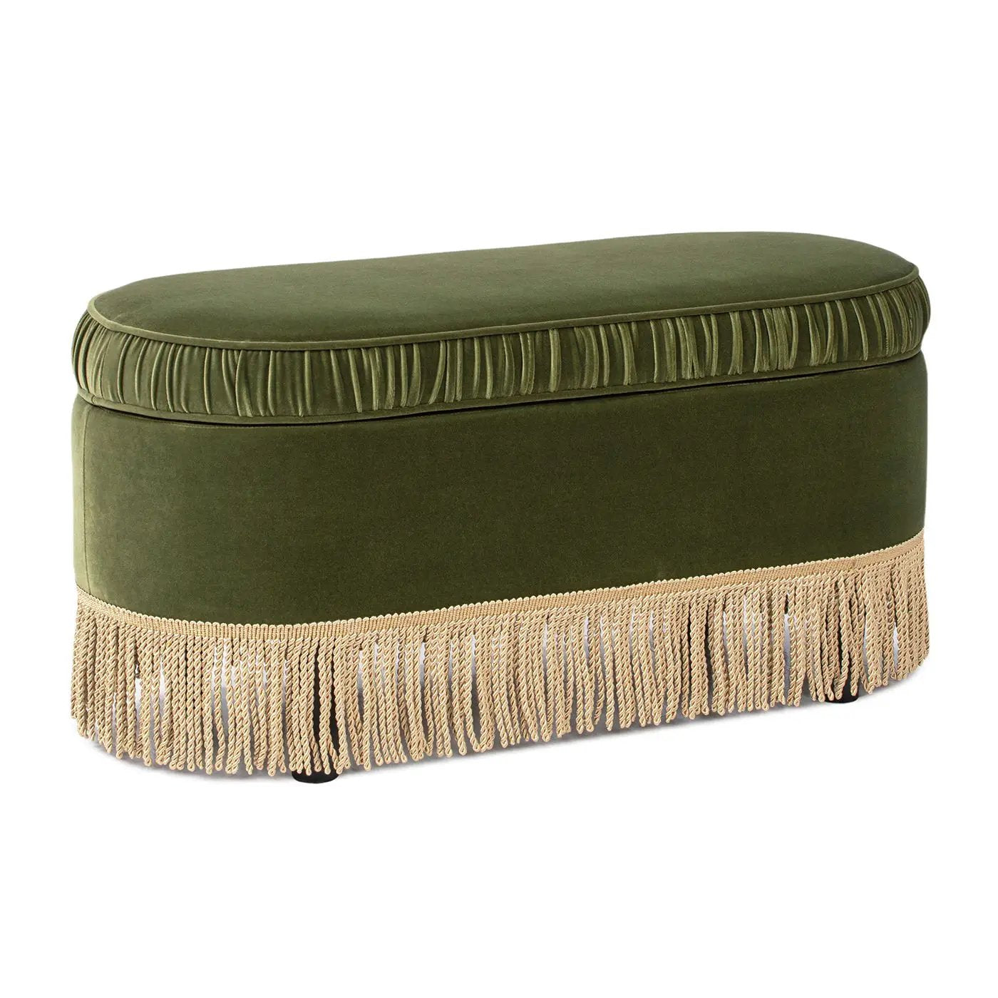 Serena Oval Storage Bench Ottoman With Lift Top