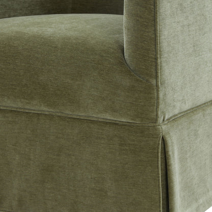 Skirted swivel chair dark green fabric, 360° rotation, HouseOfZazla on Tampa Home & Garden Store