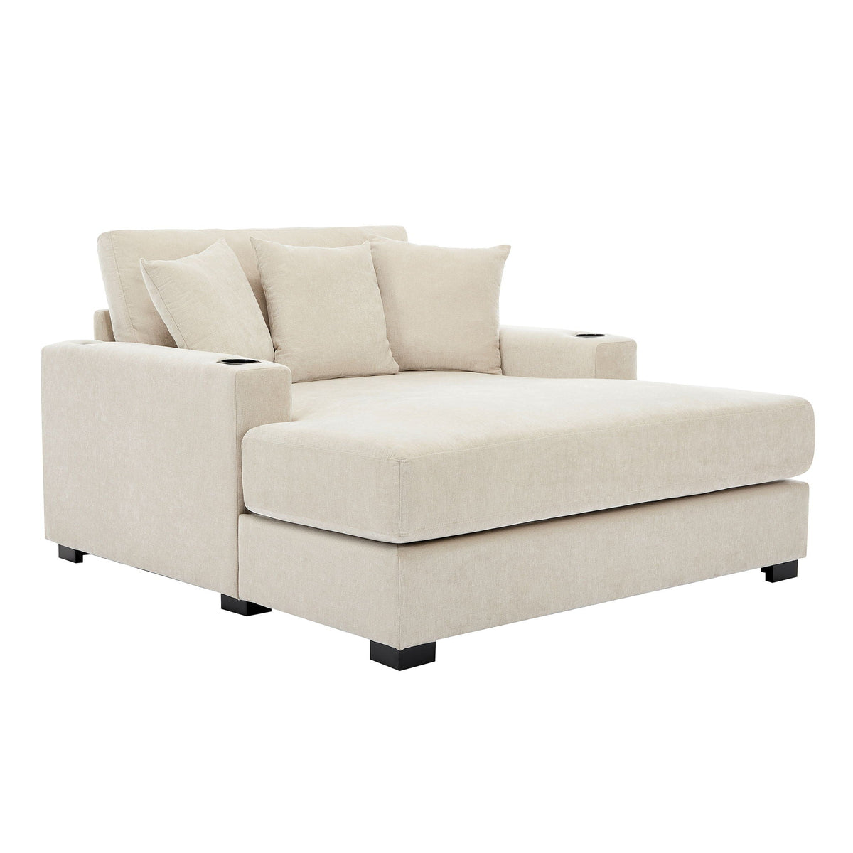 Modern Oversized Chaise Lounger and Pillow