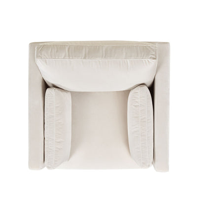 Modern Farmhouse Arm Chair in beige upholstery with reversible cushions by HouseOfZazla on Tampa Home & Garden Store