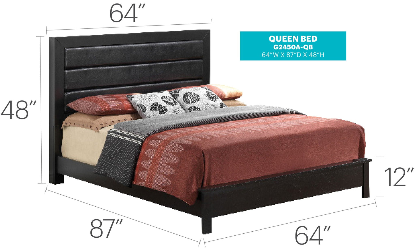 Comfortable Modern Full Bed and Wood Frame