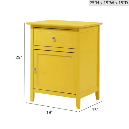 1 Drawer / 1 Door Nightstand bright yellow accent by Unique Piece Furniture on Tampa Home & Garden Store
