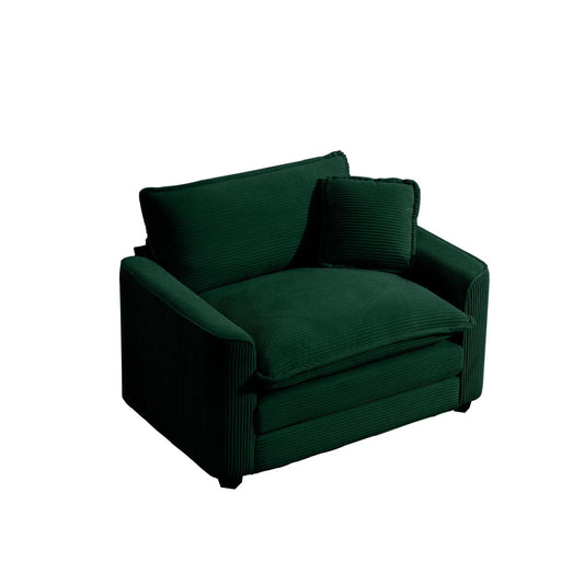 Modern Classic Fabric single arm chair in deep seat green upholstery with pillow Unique Piece Furniture on Tampa Home & Garden Store