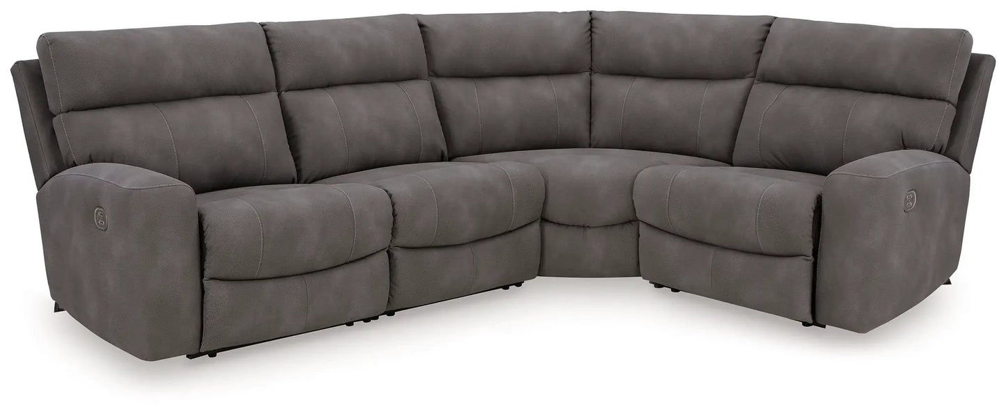 Next-Gen Durapella reclining sectional by Unique Piece Furniture in charcoal gray on Tampa Home & Garden Store