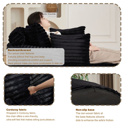 Modern single sofa with a backrest pillow