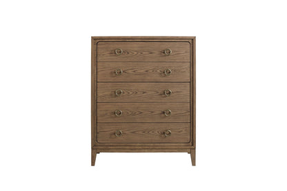 5 Drawer Chest With Solid Wood Elm Veneers