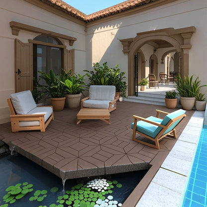 Indoor And Outdoor Interlocking Decking Tiles