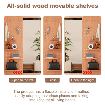 Wall Mounted Full Length Mirror with Hook