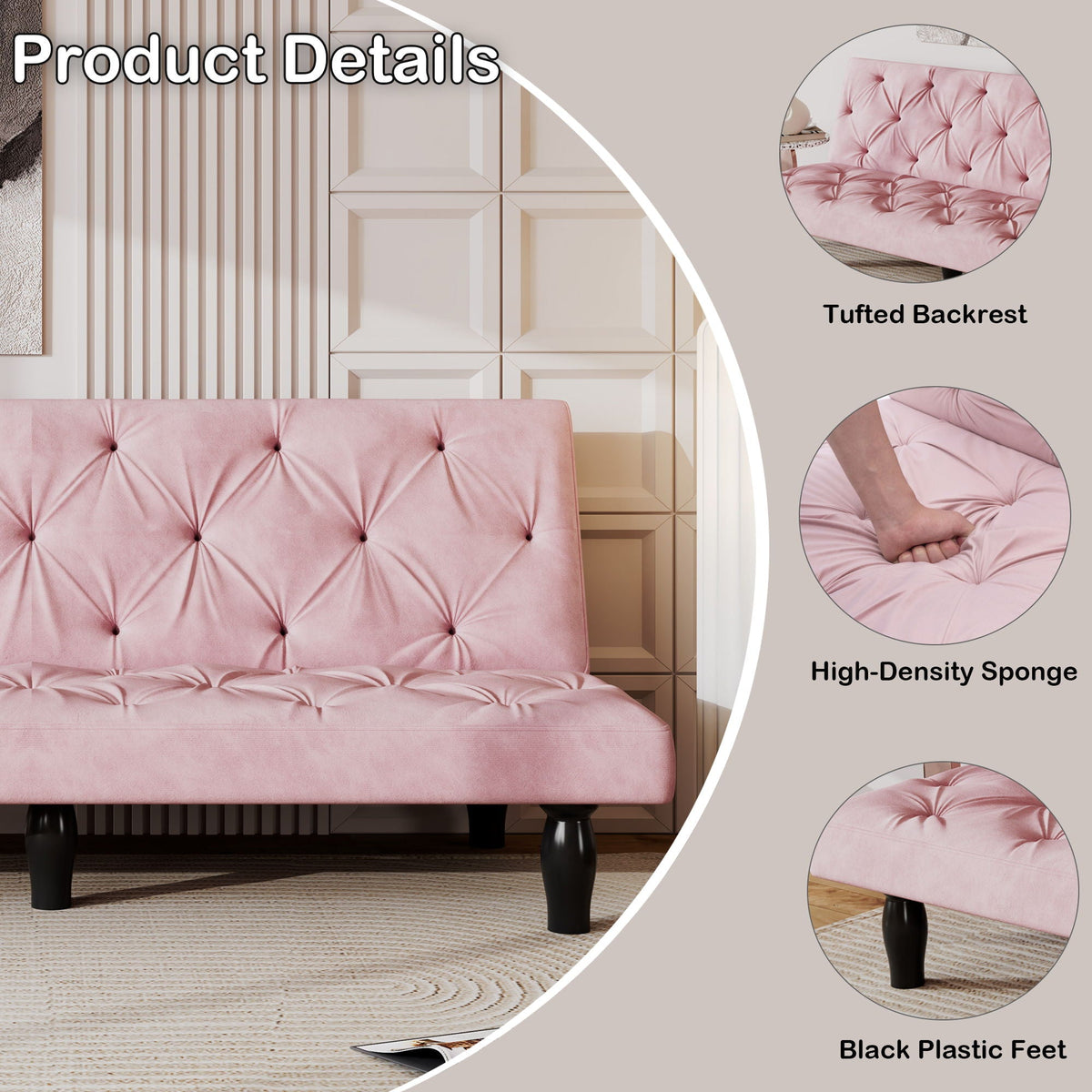 Contemporary Sofa Bed and Adjustable Backrest