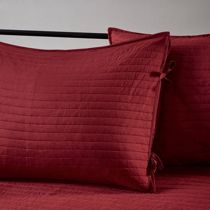 6 Piece Reversible Plaid Daybed Cover Set red quilted bedding by HouseOfZazla with tie closures on Tampa Home & Garden Store
