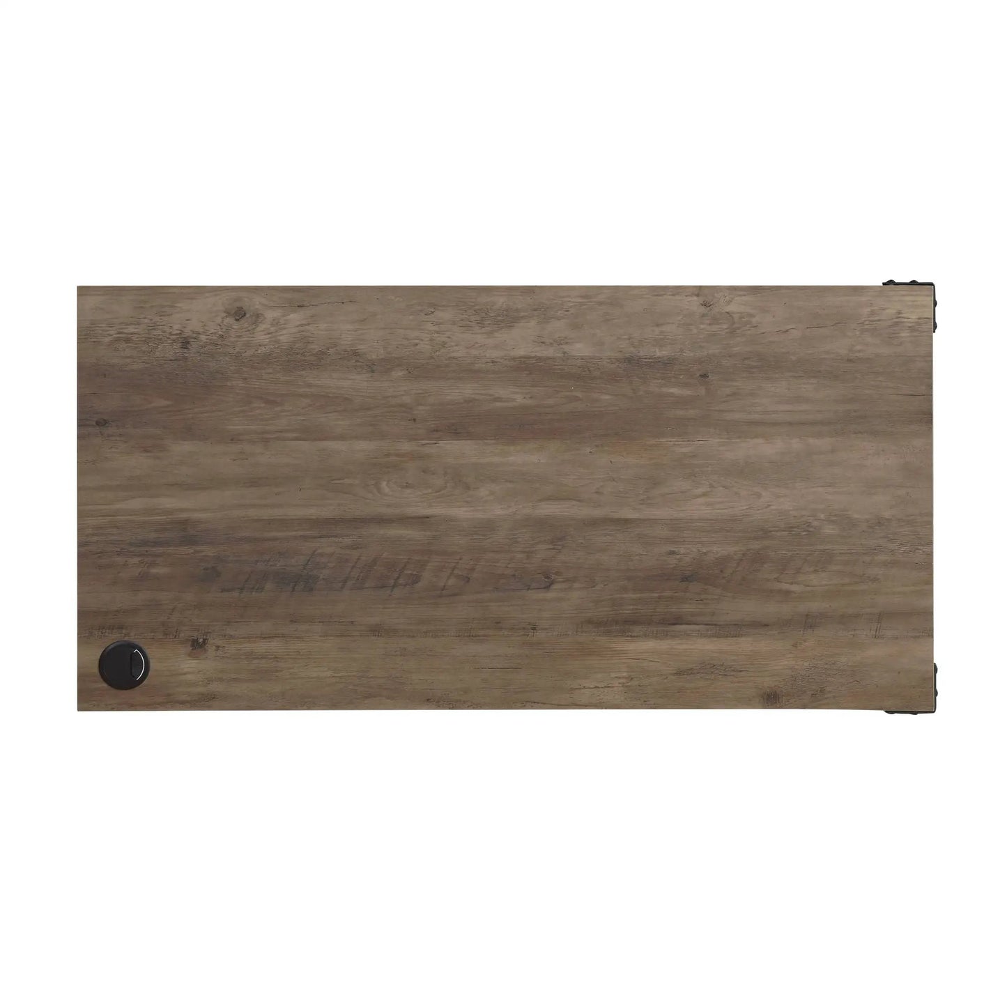 Zakwani Writing Desk wooden top with brown grain and knots, left-edge knob on Tampa Home & Garden Store